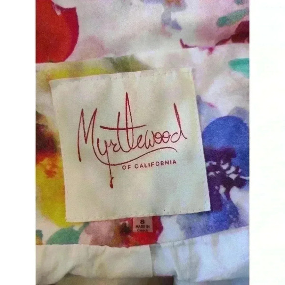 Myrtlewood of California Floral Fit Flare Dress Retro Colorful Cottagecore - Picture 10 of 10